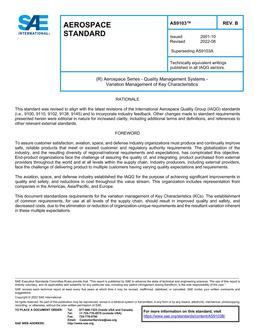 SAE AS9103 Revision B SAE AS9103 Revision B